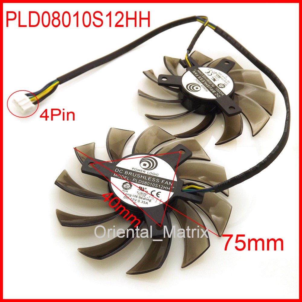 Cpu Fan - Free Shipping 2pcs/Lot PLD08010S12HH 75mm 12V