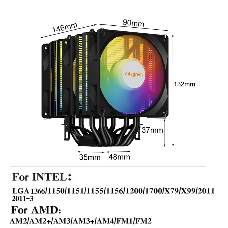 CPU Air Cooler AM4 6 Heat Pipe - Cpu Cooler review and price